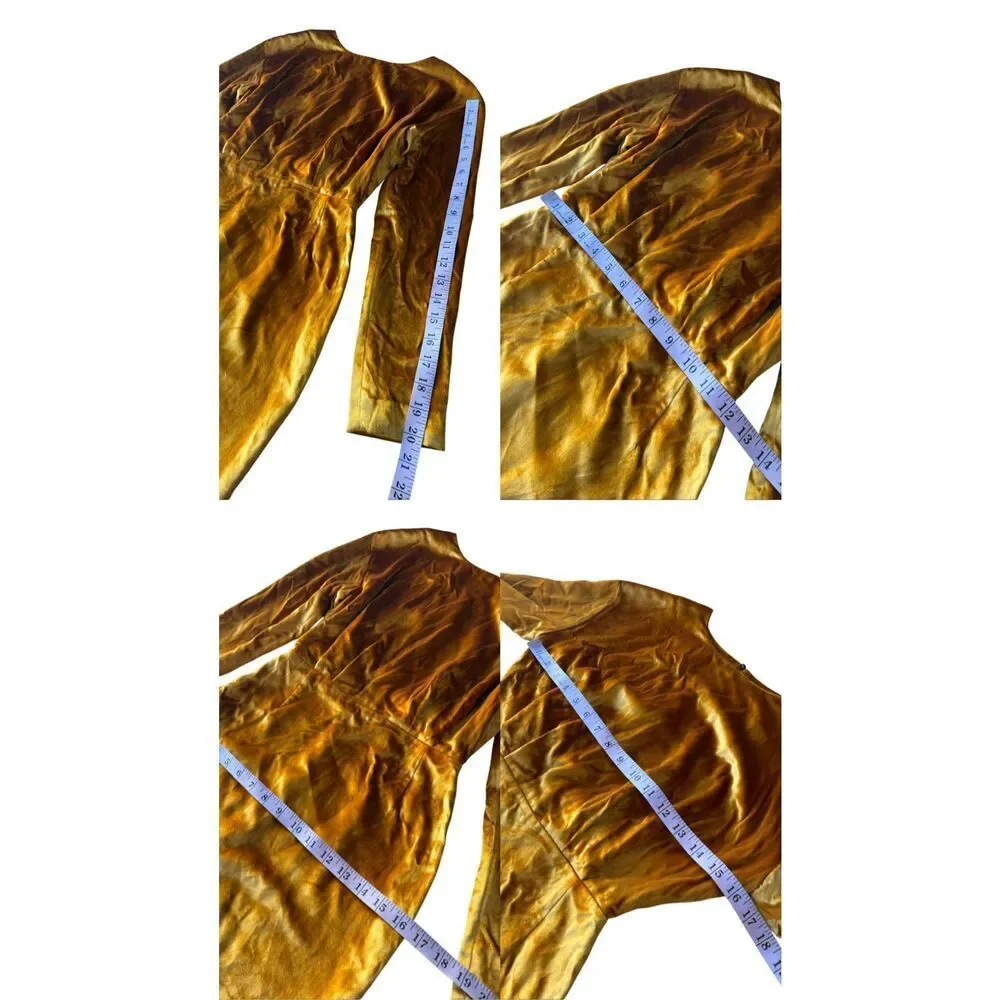 & Other Stories Stockholm Atelier Golden Yellow Velvet Mini Dress Size 0/XS - Picture 9 of 10